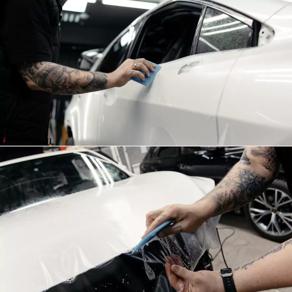Вторая молодость для Lexus RX350L: кузовной ремонт и покраска, оклейка матовым полиуретаном, 
